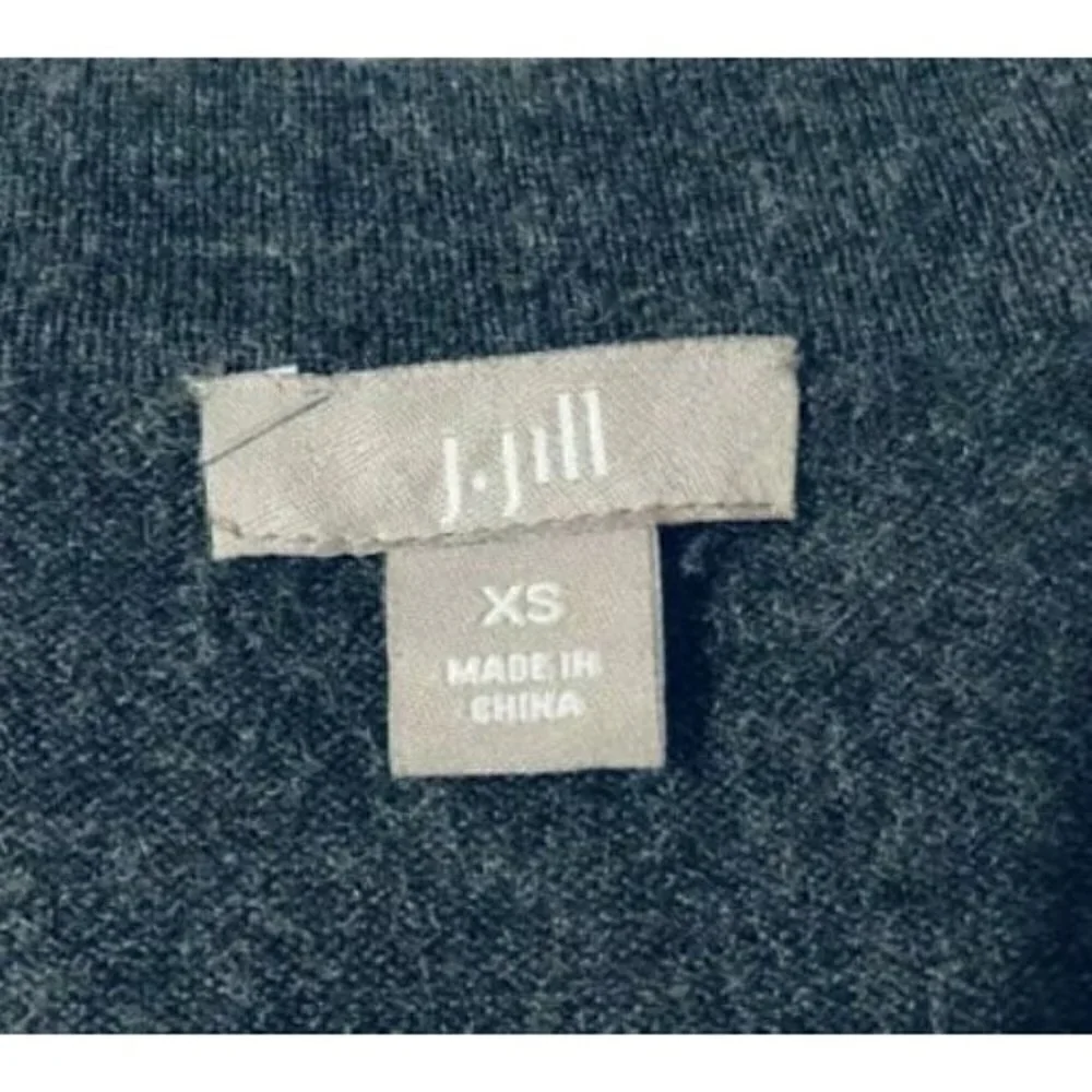 J Jill Womens Size XS Dark Gray Long Cardigan Sweater Cotton Cashmere